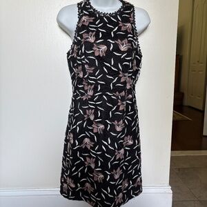 Aidan Mattox Sleeveless Embroidered Dress with Cut-out Back, Size 6
